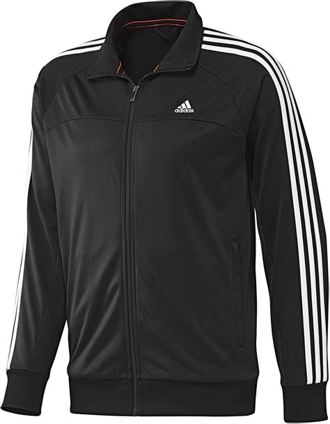 adidas jacke schwarz mit weißer drei|Essentials 3.